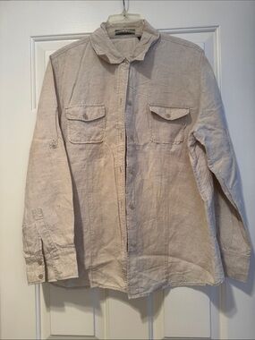 Liz Claiborne Light Beige Button-Down Shirt